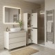 LISBONA meuble plan vasque 3 tiroirs Chêne blanchi 100 cm + 1 colonne