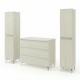 LISBONA meuble plan vasque 3 tiroirs Chêne blanchi 100 cm + 2 colonnes