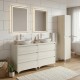 LISBONA meuble plan double vasque 6 tiroirs Chêne blanchi 120 cm + 1 colonne