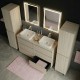 LISBONA meuble plan double vasque 6 tiroirs Chêne blanchi 120 cm + 2 colonnes