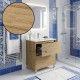LISBONA meuble vasque 2 tiroirs Chêne naturel 60 cm