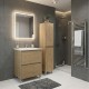 LISBONA meuble vasque 2 tiroirs Chêne naturel 60 cm + 1 colonne