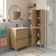 LISBONA meuble vasque 2 tiroirs Chêne naturel 60 cm + 1 colonne