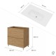 LISBONA meuble vasque 2 tiroirs Chêne naturel 80 cm