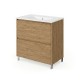 LISBONA meuble vasque 2 tiroirs Chêne naturel 80 cm