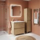 LISBONA meuble vasque 2 tiroirs Chêne naturel 80 cm + 1 colonne