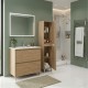 LISBONA meuble vasque 2 tiroirs Chêne naturel 80 cm + 1 colonne
