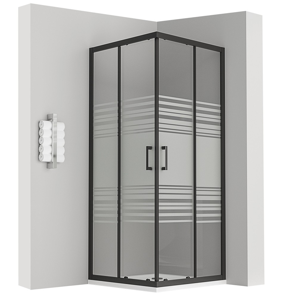 LANABLACK Cabine de douche H 180 cm porte coulissante transparente 80 x 100  cm