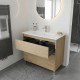 LISBONA meuble vasque 2 tiroirs Chêne naturel 100 cm