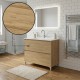 LISBONA meuble vasque 2 tiroirs Chêne naturel 100 cm