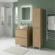 LISBONA meuble plan vasque 2 tiroirs Chêne naturel 60 cm + 1 colonne