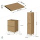 LISBONA meuble plan vasque 2 tiroirs Chêne naturel 60 cm + 2 colonnes