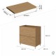 LISBONA meuble plan vasque 2 tiroirs Chêne naturel 80 cm