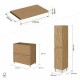 LISBONA meuble plan vasque 2 tiroirs Chêne naturel 80 cm + 1 colonne
