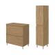 LISBONA meuble plan vasque 2 tiroirs Chêne naturel 80 cm + 1 colonne