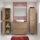 LISBONA meuble plan vasque 2 tiroirs Chêne naturel 80 cm + 2 colonnes