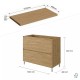LISBONA meuble plan vasque 2 tiroirs Chêne naturel 100 cm