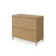 LISBONA meuble plan vasque 2 tiroirs Chêne naturel 100 cm
