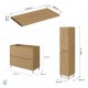 LISBONA meuble plan vasque 2 tiroirs Chêne naturel 100 cm + 1 colonne