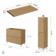 LISBONA meuble plan vasque 2 tiroirs Chêne naturel 100 cm + 2 colonnes