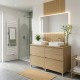 LISBONA meuble plan double vasque 4 tiroirs Chêne naturel 120 cm