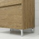 LISBONA meuble plan double vasque 4 tiroirs Chêne naturel 120 cm