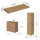 LISBONA meuble plan double vasque 4 tiroirs Chêne naturel 120 cm + 1 colonne