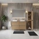 LISBONA meuble plan double vasque 4 tiroirs Chêne naturel 120 cm + 1 colonne