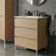 LISBONA meuble vasque 3 tiroirs Chêne naturel 60 cm