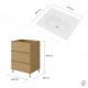 LISBONA meuble vasque 3 tiroirs Chêne naturel 60 cm