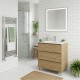 LISBONA meuble vasque 3 tiroirs Chêne naturel 60 cm