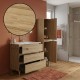 LISBONA meuble vasque 3 tiroirs Chêne naturel 60 cm + 1 colonne