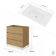 LISBONA meuble vasque 3 tiroirs Chêne naturel 80 cm