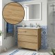 LISBONA meuble vasque 3 tiroirs Chêne naturel 80 cm