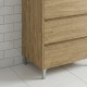 LISBONA meuble vasque 3 tiroirs Chêne naturel 80 cm