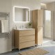 LISBONA meuble vasque 3 tiroirs Chêne naturel 80 cm + 1 colonne