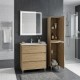 LISBONA meuble vasque 3 tiroirs Chêne naturel 80 cm + 1 colonne