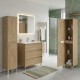 LISBONA meuble vasque 3 tiroirs Chêne naturel 80 cm + 2 colonnes