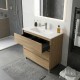 LISBONA meuble vasque 3 tiroirs Chêne naturel 100 cm