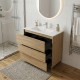 LISBONA meuble vasque 3 tiroirs Chêne naturel 100 cm