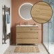 LISBONA meuble vasque 3 tiroirs Chêne naturel 100 cm