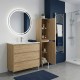LISBONA meuble vasque 3 tiroirs Chêne naturel 100 cm + 1 colonne