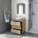 LISBONA meuble plan vasque 3 tiroirs Chêne naturel 60 cm