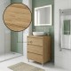 LISBONA meuble plan vasque 3 tiroirs Chêne naturel 60 cm