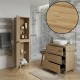 LISBONA meuble plan vasque 3 tiroirs Chêne naturel 60 cm + 1 colonne