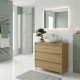 LISBONA meuble plan vasque 3 tiroirs Chêne naturel 80 cm