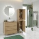 LISBONA meuble plan vasque 3 tiroirs Chêne naturel 80 cm + 1 colonne