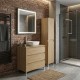 LISBONA meuble plan vasque 3 tiroirs Chêne naturel 80 cm + 1 colonne
