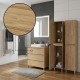 LISBONA meuble plan vasque 3 tiroirs Chêne naturel 80 cm + 2 colonnes