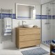 LISBONA meuble plan vasque 3 tiroirs Chêne naturel 100 cm